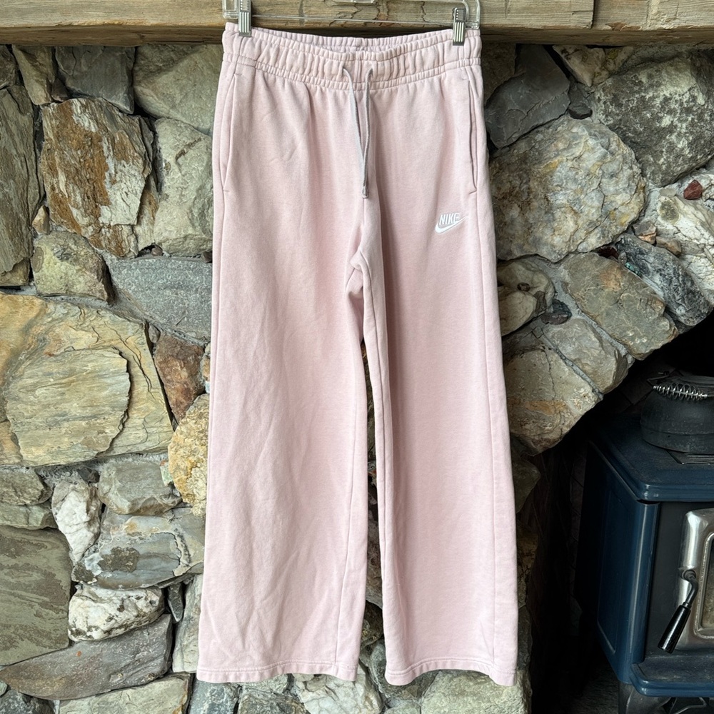 Nike Phoenix Fleece Wide Leg Soft Pink Sweatpants Women’s Small - Picture 3 of 13
